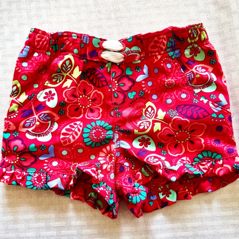 REI Baby Swim Shorts 6M – Pink Floral Quick-Dry Trunks w/ Mesh Liner‎